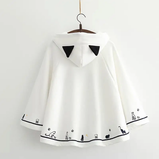 Cute Cat Ear Hooded Jacket Oversized Kawaii Y2K Coat