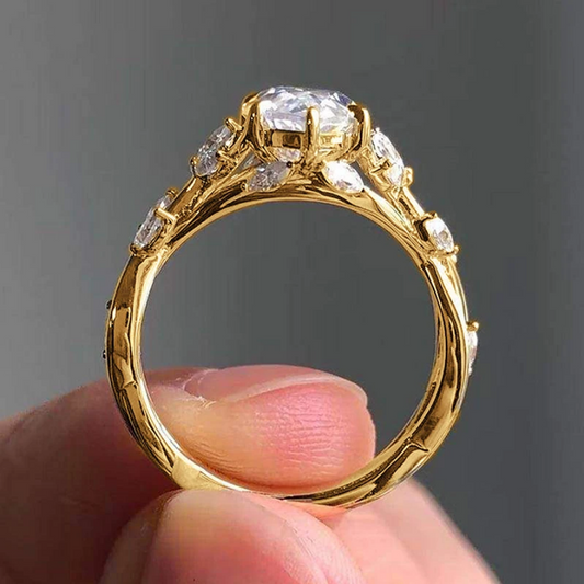 Chic Gold Marquise Cut Zirconia Ring