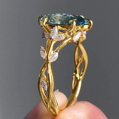 Chic Gold Marquise Cut Zirconia Ring