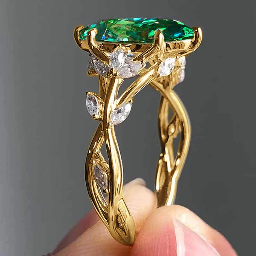 Chic Gold Marquise Cut Zirconia Ring