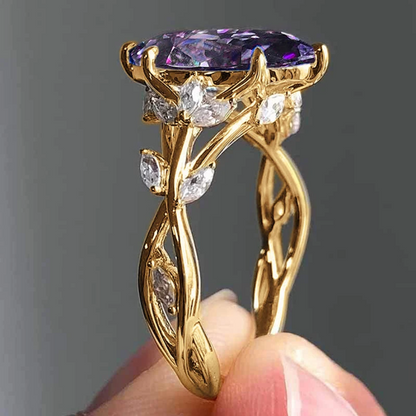 Chic Gold Marquise Cut Zirconia Ring