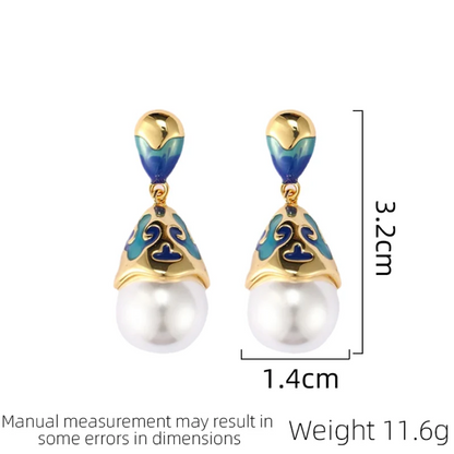 Beautiful Simulated Pearl Drop Earrings