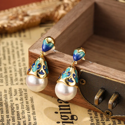 Beautiful Simulated Pearl Drop Earrings