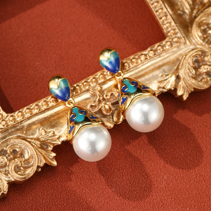Beautiful Simulated Pearl Drop Earrings
