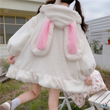Kawaii Rabbit Ear Fleece Hoodie