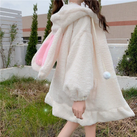 Kawaii Rabbit Ear Fleece Hoodie
