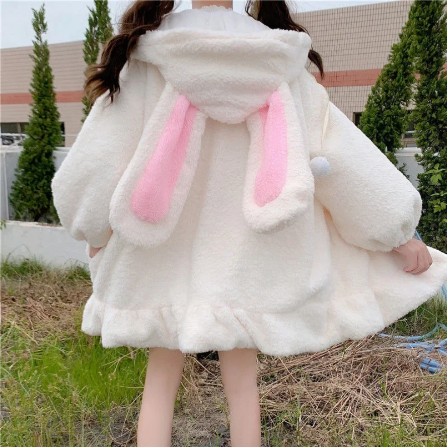 Kawaii Rabbit Ear Fleece Hoodie