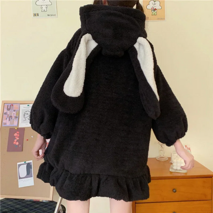 Kawaii Rabbit Ear Fleece Hoodie