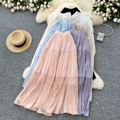 Flowy Sweet Elastic High Waist Skirt