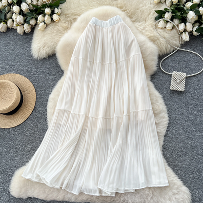 Flowy Sweet Elastic High Waist Skirt