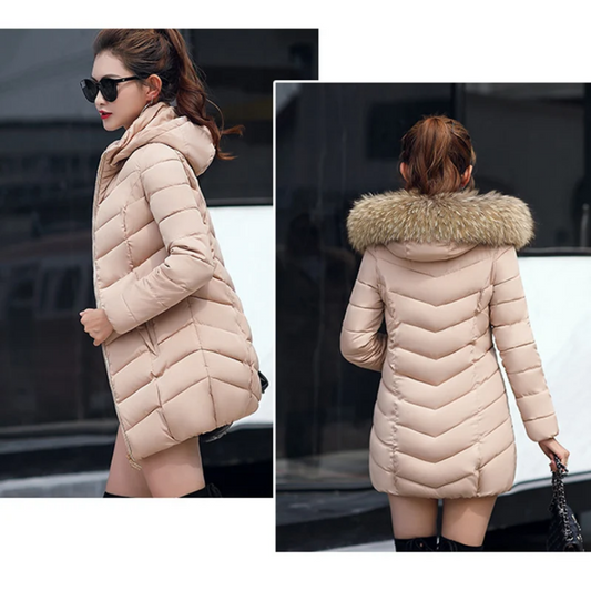 Women’s Winter Korean Faux Fur Collar Parka