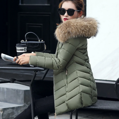 Women’s Winter Korean Faux Fur Collar Parka