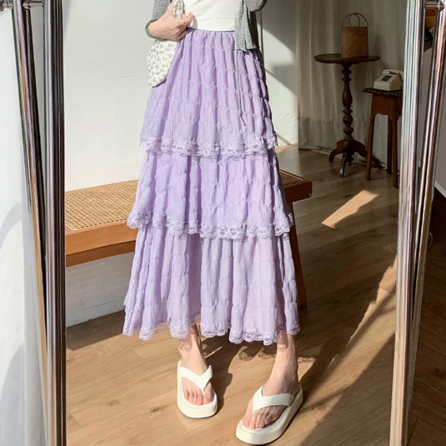 Women’s High Waist Chiffon Layered Skirt
