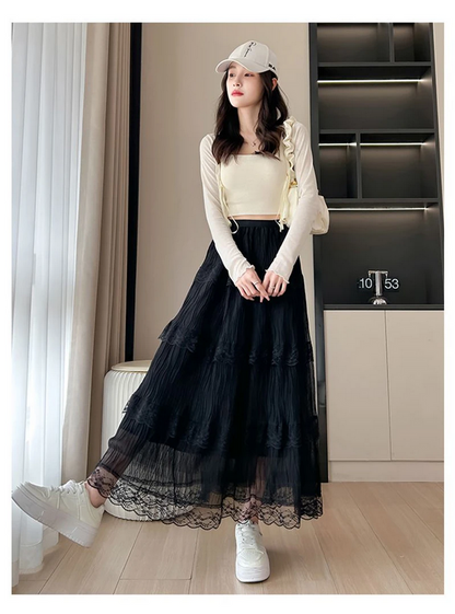 Chic Retro Style High Waist Skirt