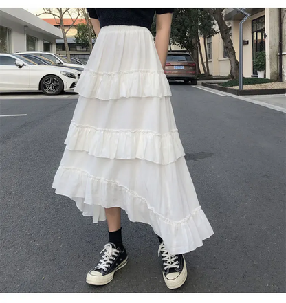 Gothic Lolita High Waisted Midi Skirt