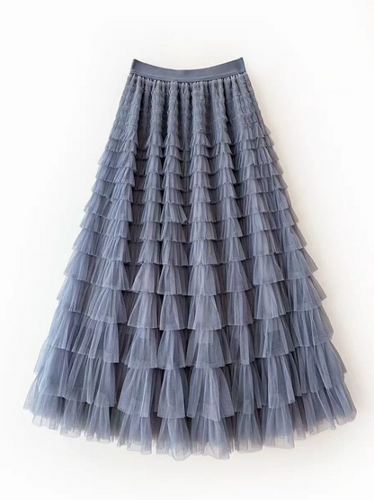 High Waist Mesh Tulle Skirt for Women