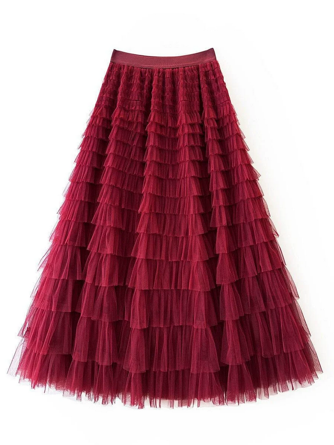 High Waist Mesh Tulle Skirt for Women