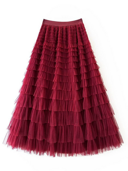 High Waist Mesh Tulle Skirt for Women