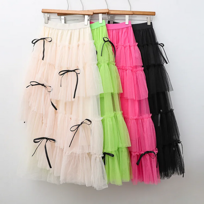 Elegant Tiered Tulle Maxi Skirt for Women