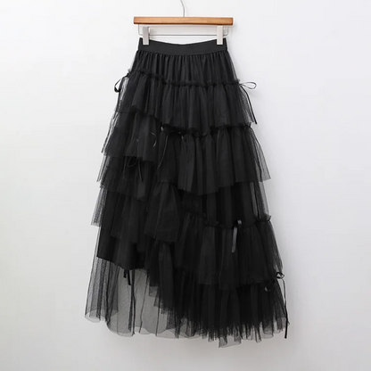 Elegant Tiered Tulle Maxi Skirt for Women