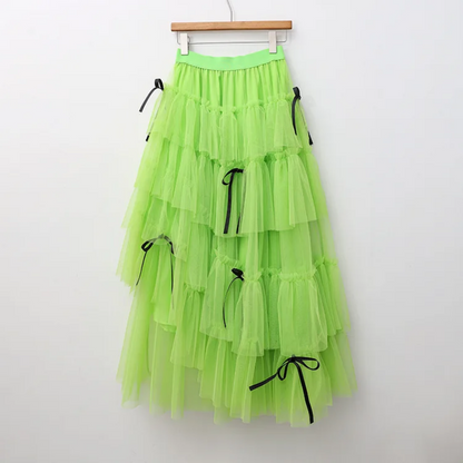 Elegant Tiered Tulle Maxi Skirt for Women