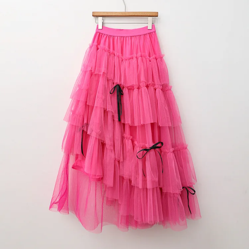 Elegant Tiered Tulle Maxi Skirt for Women