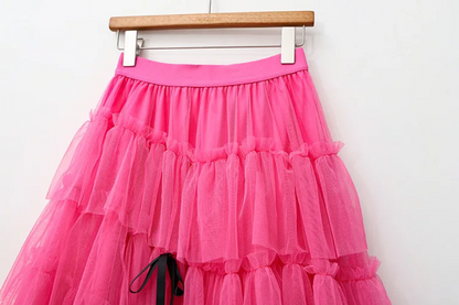 Elegant Tiered Tulle Maxi Skirt for Women