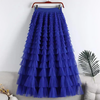 Elegant Elastic Waist Tutu Skirt for Women