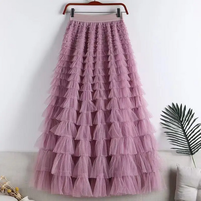 Elegant Elastic Waist Tutu Skirt for Women