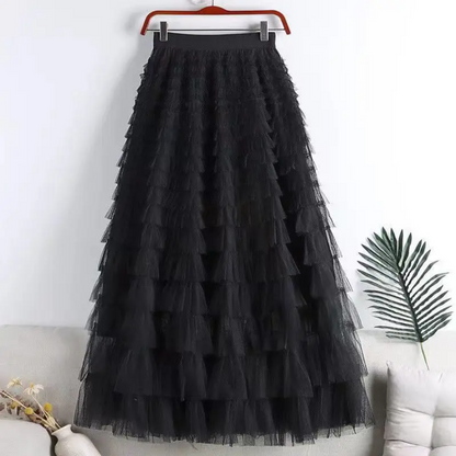 Elegant Elastic Waist Tutu Skirt for Women