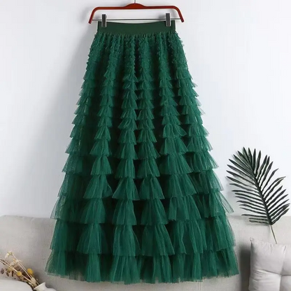 Elegant Elastic Waist Tutu Skirt for Women