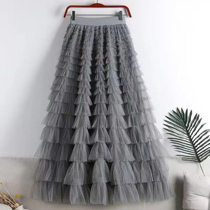 Elegant Elastic Waist Tutu Skirt for Women