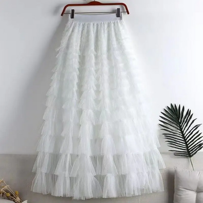 Elegant Elastic Waist Tutu Skirt for Women