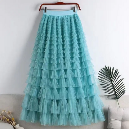 Elegant Elastic Waist Tutu Skirt for Women