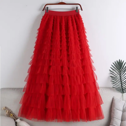Elegant Elastic Waist Tutu Skirt for Women