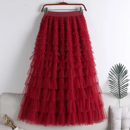 Elegant Elastic Waist Tutu Skirt for Women