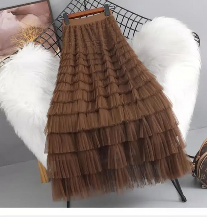 Elegant Elastic Waist Tutu Skirt for Women