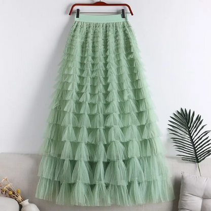 Elegant Elastic Waist Tutu Skirt for Women