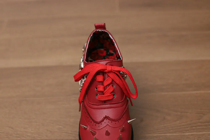 Goth Punk Skull Chain Leather Platform High Heel Shoes