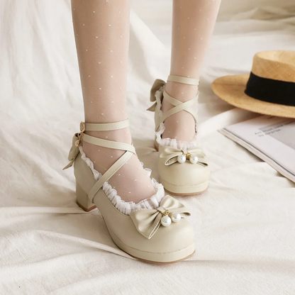 Sweet Bow Lolita Mary Jane Shoes