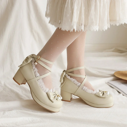 Sweet Bow Lolita Mary Jane Shoes