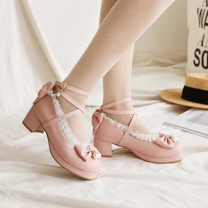 Sweet Bow Lolita Mary Jane Shoes