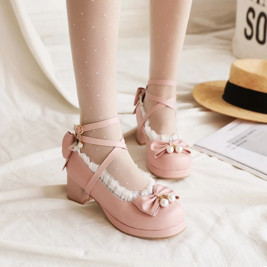 Sweet Bow Lolita Mary Jane Shoes