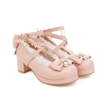 Sweet Bow Lolita Mary Jane Shoes