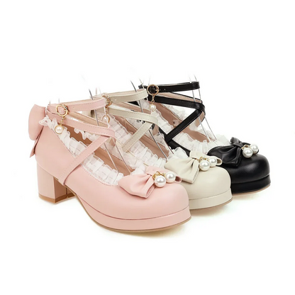 Sweet Bow Lolita Mary Jane Shoes