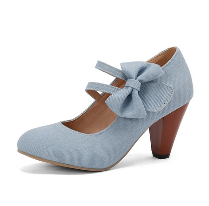 Fashion Denim Platform Mary Jane Heels