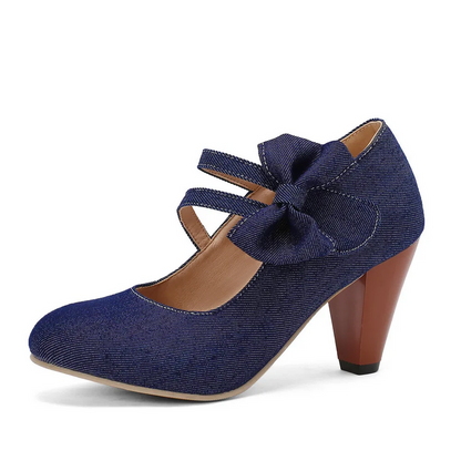 Fashion Denim Platform Mary Jane Heels
