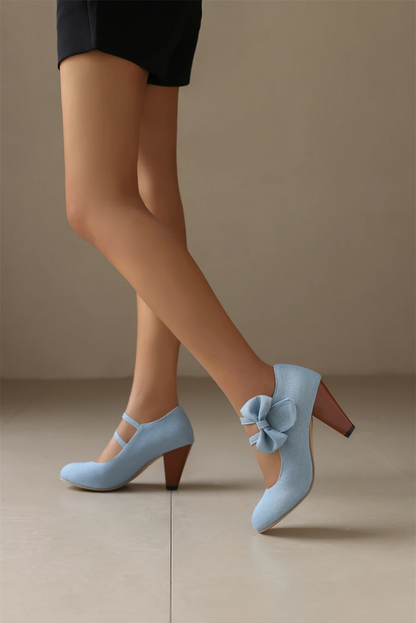 Fashion Denim Platform Mary Jane Heels
