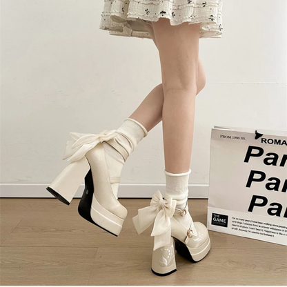 Sweet Bowknot Platform Shoes