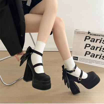 Sweet Bowknot Platform Shoes